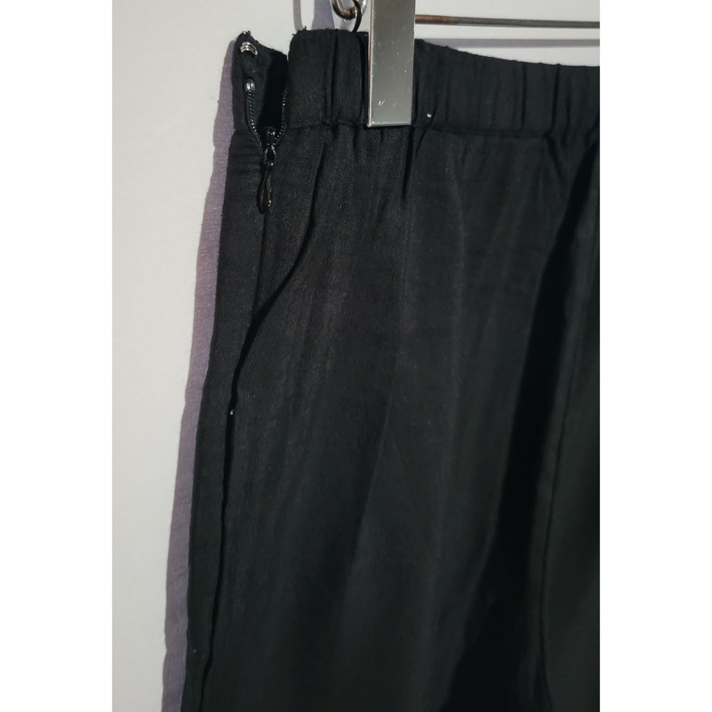 Global desi women's black palazzo pants - large