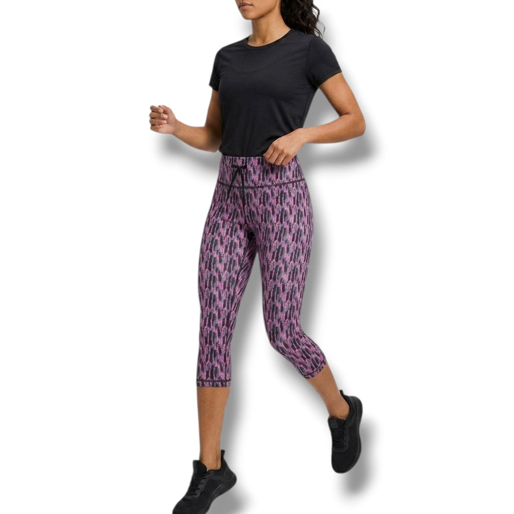 Danskin Women’s Pink Gray Activewear Yoga Capri Leggings – Size XS, Stretch Fit