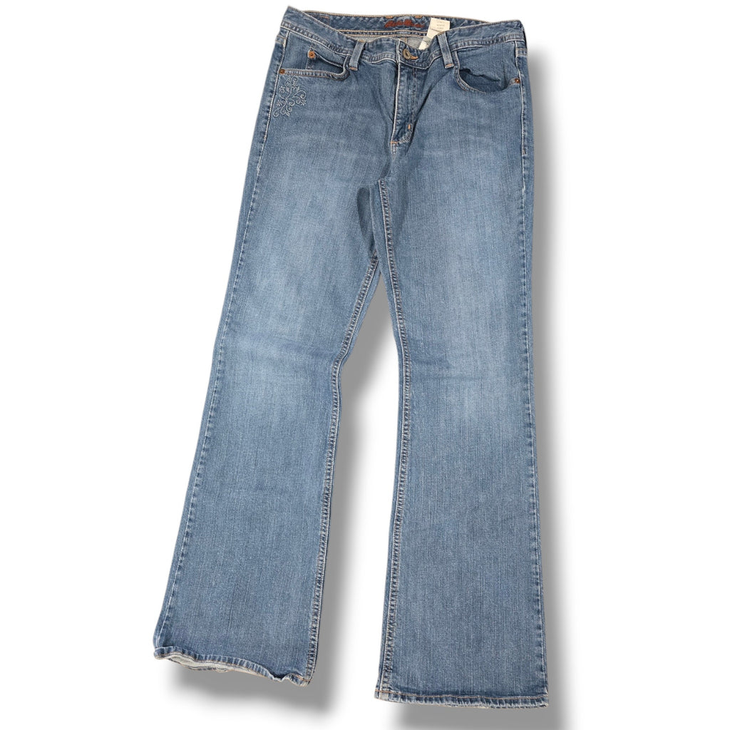 Eddie Bauer Vintage 2007 Embroidered Mid-Rise Flare Jeans Size 10R