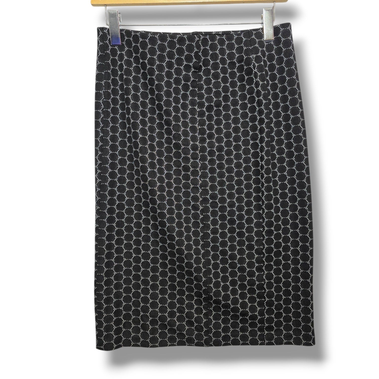 ELLE women's Black & White Geometric Honeycomb Pencil Skirt Size Small