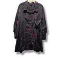 Apostrophe women’s plus size Woman Black & Purple Watercolor Button-Down Blouse 24w/26w