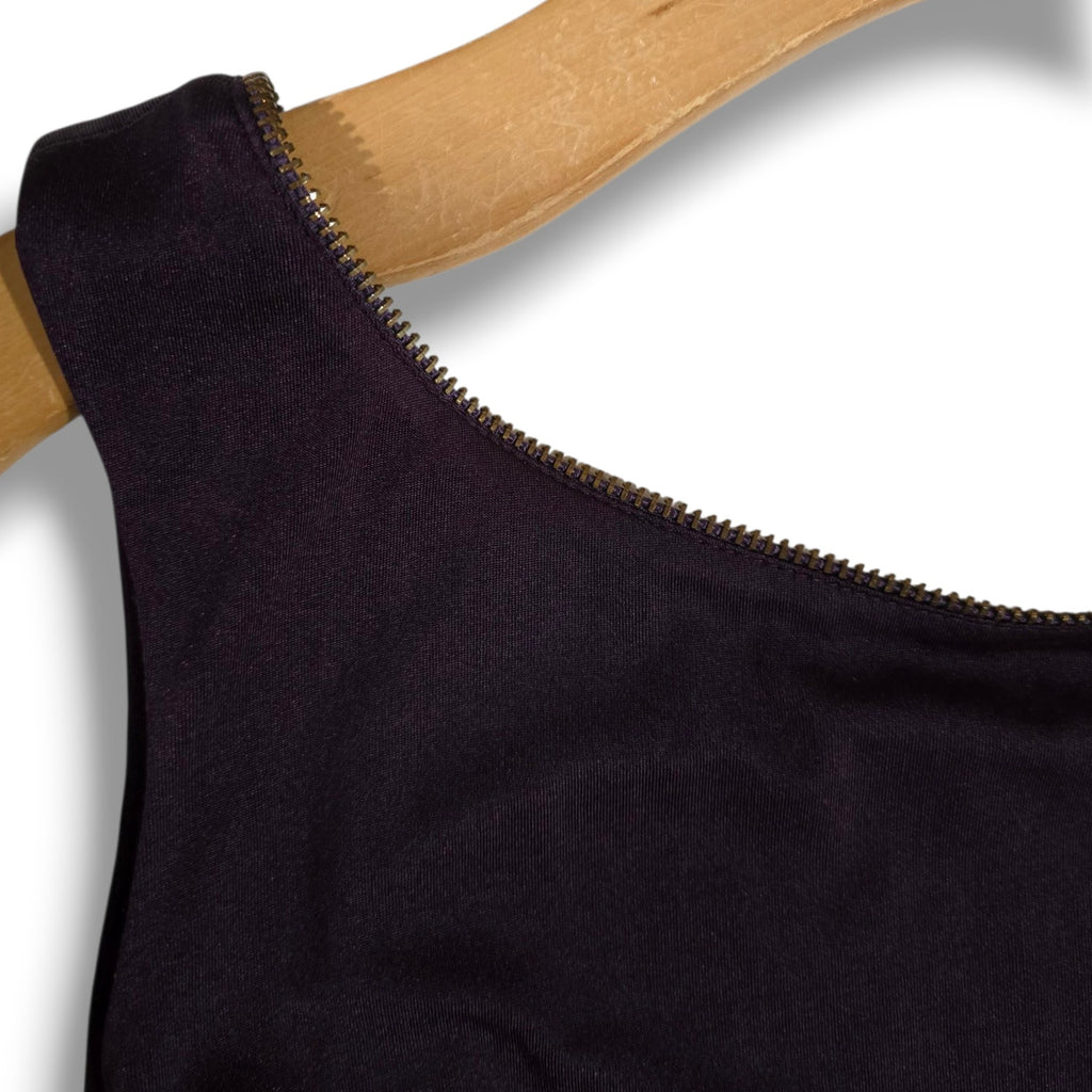 BETSEY JOHNSON Zipper Trim Detail Backless Retro Style Grape Dress Sz 8