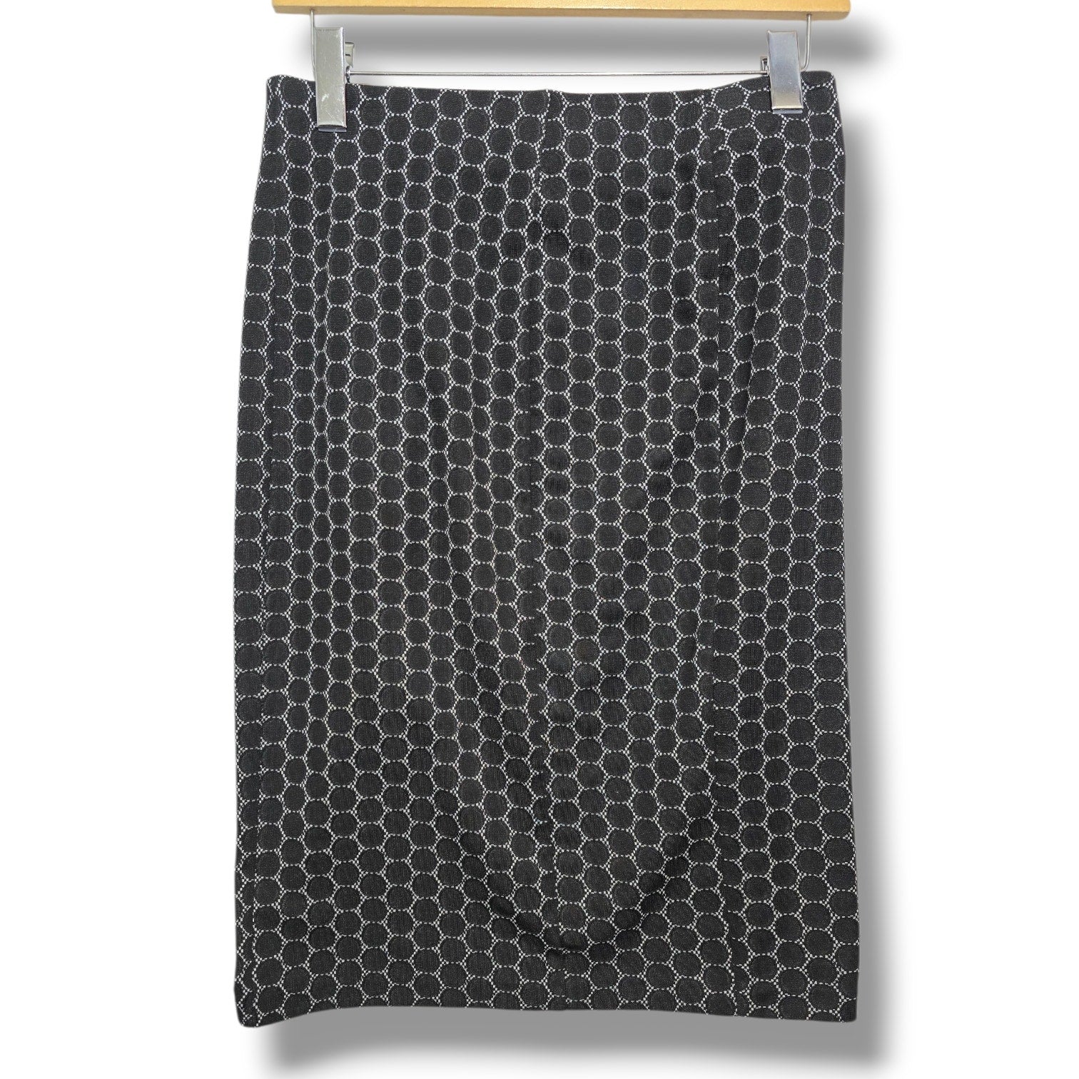 ELLE women's Black & White Geometric Honeycomb Pencil Skirt Size Small