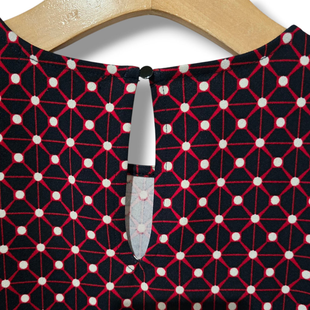 Banana Republic Women’s Burgundy Geometric Sleeveless Shift Dress – Size Small