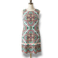 London Times Sleeveless Paisley Print Sheath Dress Women’s 8 Cotton Blend