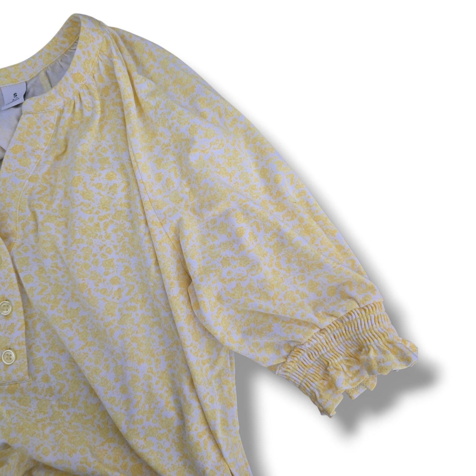 Lands End Women's Elbow Sleeve Lightweight Jersey Gathered Adjustable Hem Blouse