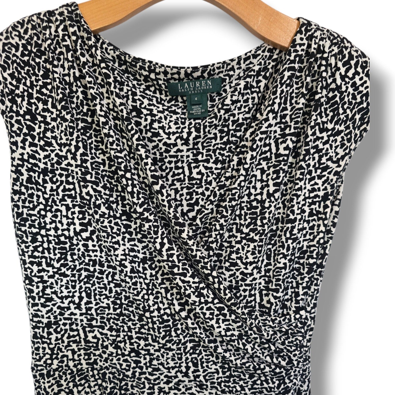 Lauren Ralph Lauren Faux Wrap Animal Print Midi Dress
