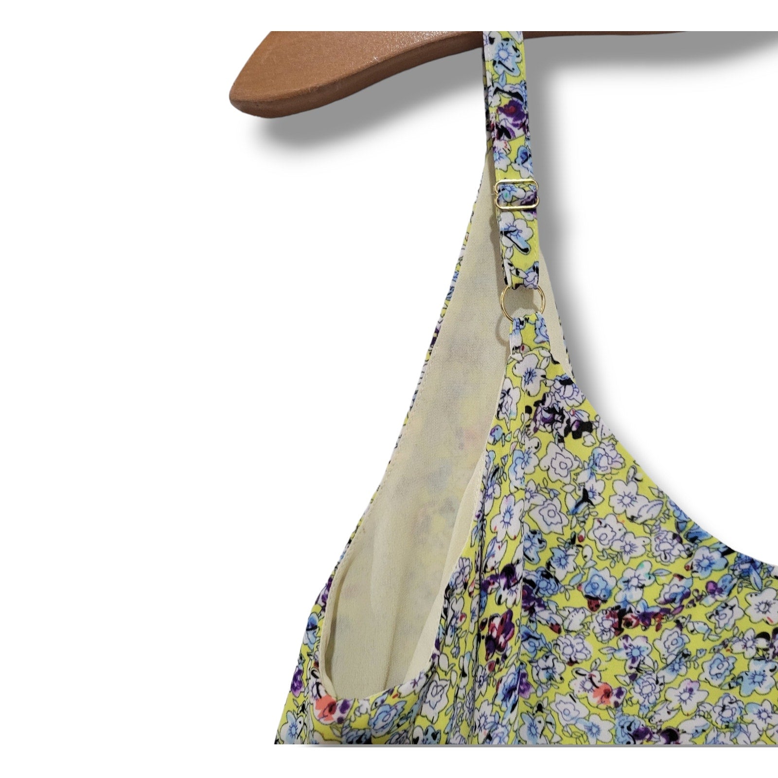 CaBi women's yellow multicolor floral lined tank top  - xs