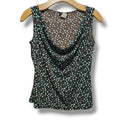 Perception Concept Women's PM Brown Blue Polka Dot Cowl Neck Tank Top