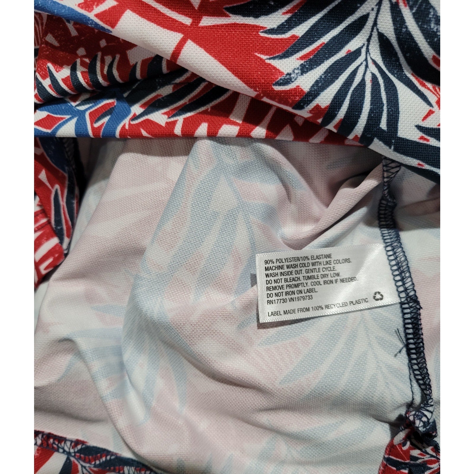 Goodfellow & Co Men’s Patriotic Tropical Floral Polo Shirt Red White Blue