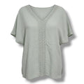 Kona Sol Sage Green Gauze V-Neck Crochet Trim cover up Top Women’s Large