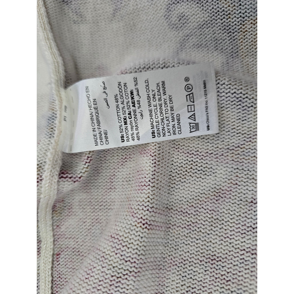Chico's women's petites Paisley Open-Front Knit Duster Cardigan - small P (0P)