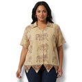 Westside Designs women’s plus size Elephant Print Button Front Top 1X