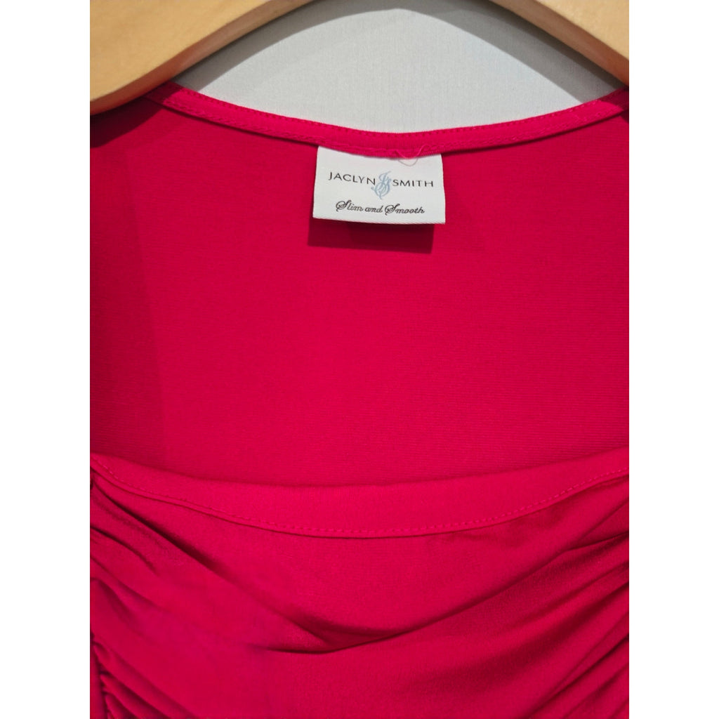 Jaclyn Smith Women’s Pink Ruched Front Sleeveless Top – Polyester Spandex Blend