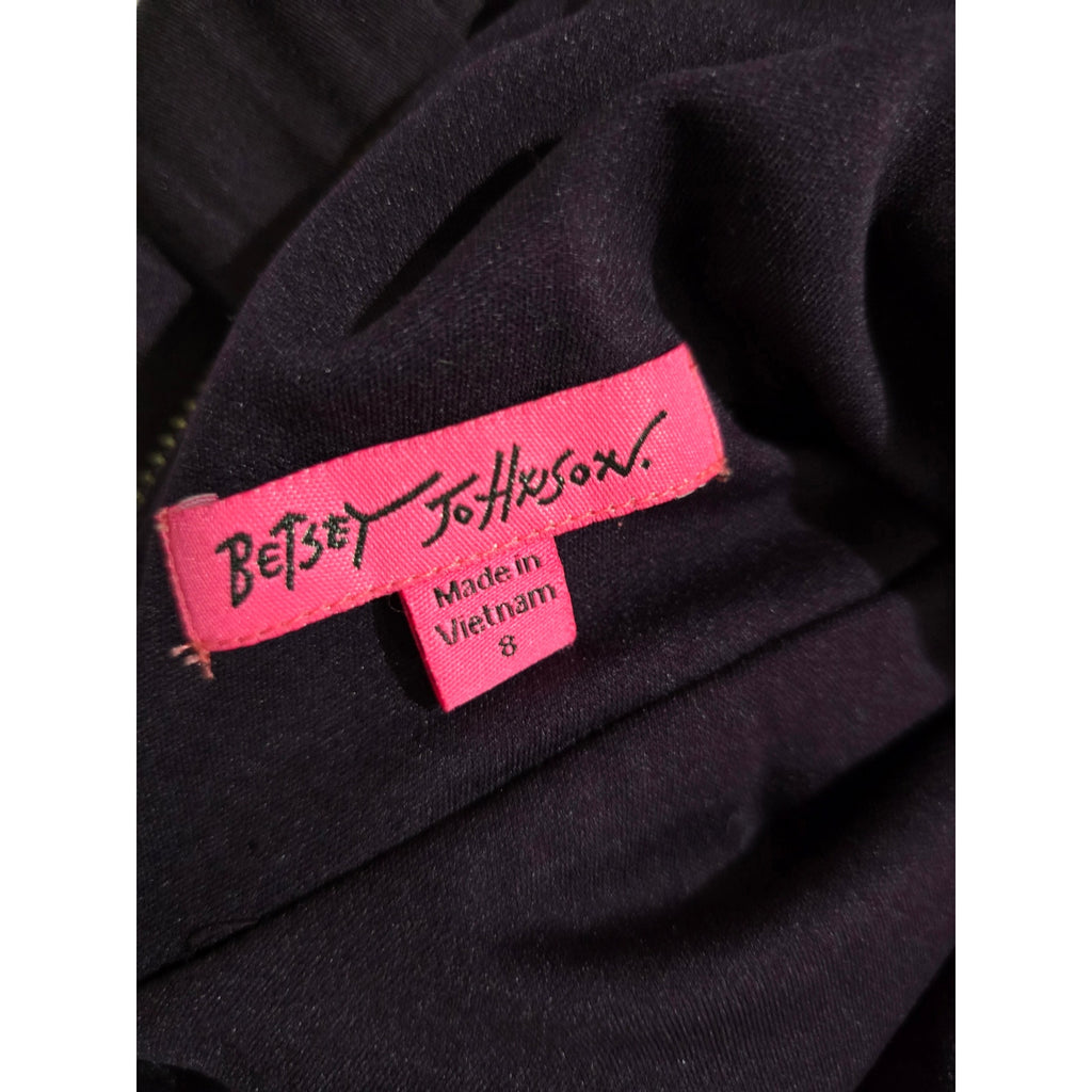 BETSEY JOHNSON Zipper Trim Detail Backless Retro Style Grape Dress Sz 8