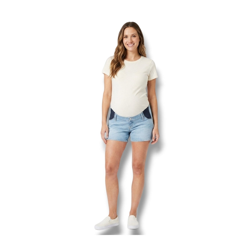 Isabel Maternity by Ingrid Isabel Women’s Side Panel MIDI Maternity Jean Shorts