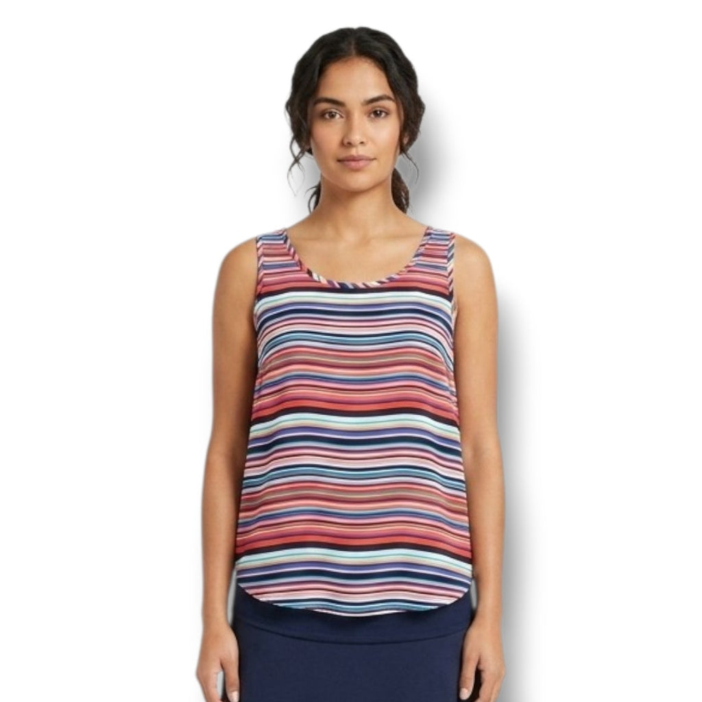 Olive & Oak Women’s Colorful Striped Sleeveless Blouse Small