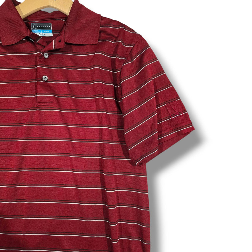 PGA Tour Men’s Multicolor Striped Polo – Size Medium