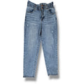 Rewind Women’s Blue Wash High Rise Mom Jeans Size 5/27 Juniors Distressed Denim