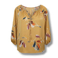 Lovestitch women's Mustard Floral Tassel Blouse Large