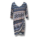 Derek Heart Women’s Geometric Print Ruched Bodycon Dress – Size Large