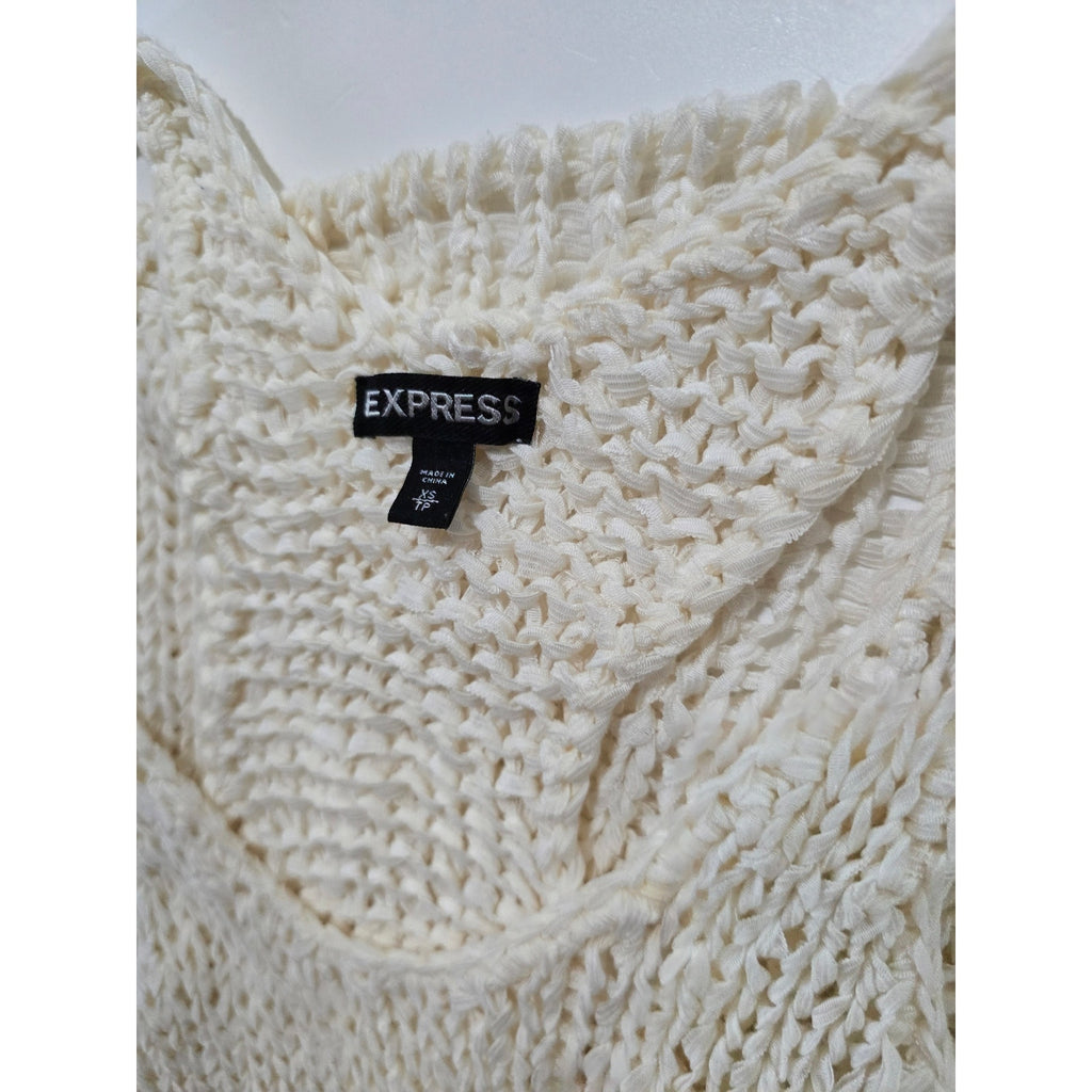 Express women's XS Cream Open Knit Racerback Tank Top