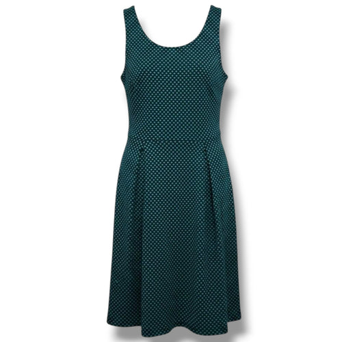 41 Hawthorn Women’s Black & Teal Polka Dot Sleeveless Fit & Flare Dress Small