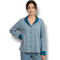 Flora by Flora Nikrooz Women’s Blue Geometric Long Sleeve Pajama Top Size Large
