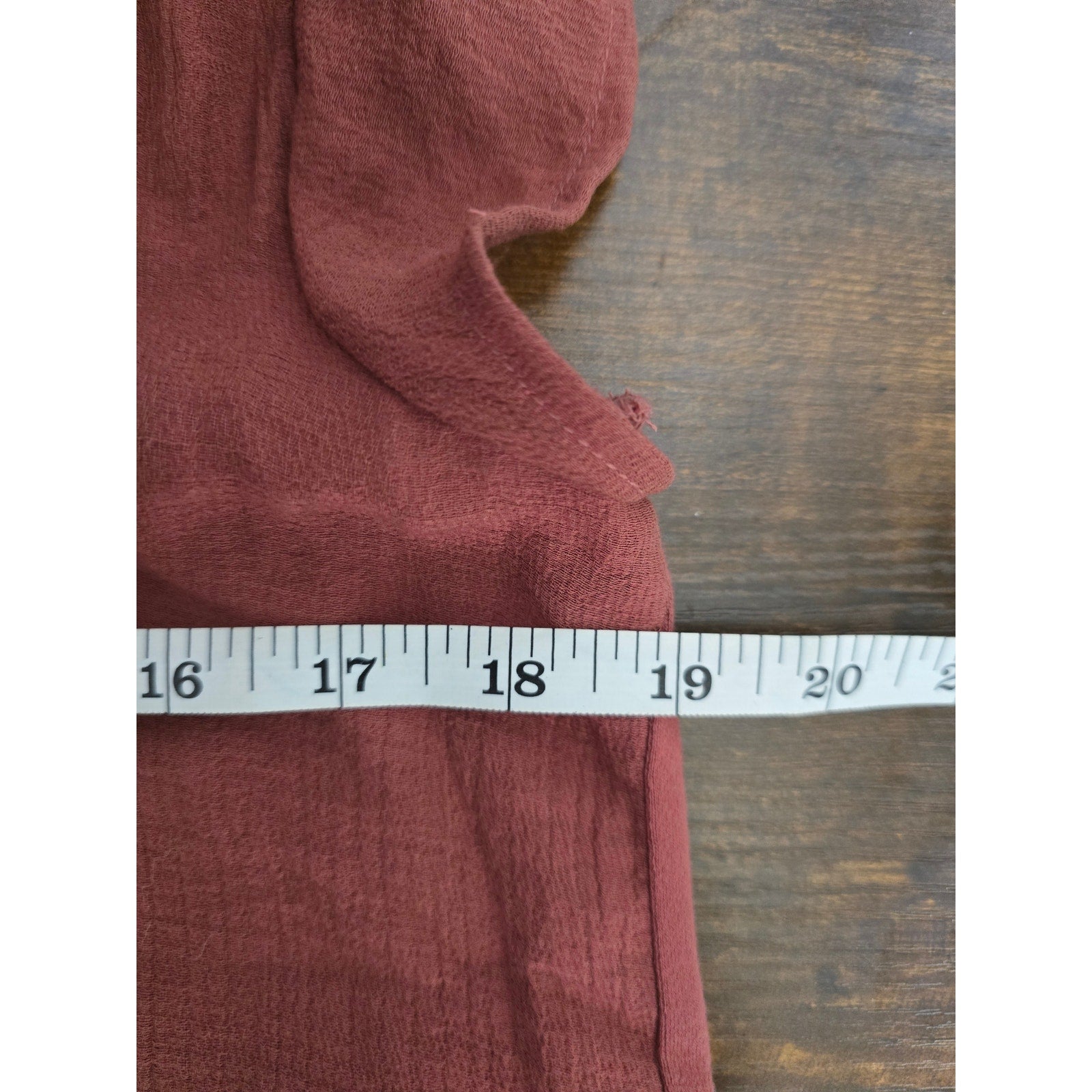 Flower & Feather Women's Medium Rust Terracotta Embroidered Flutter Sleeve Top