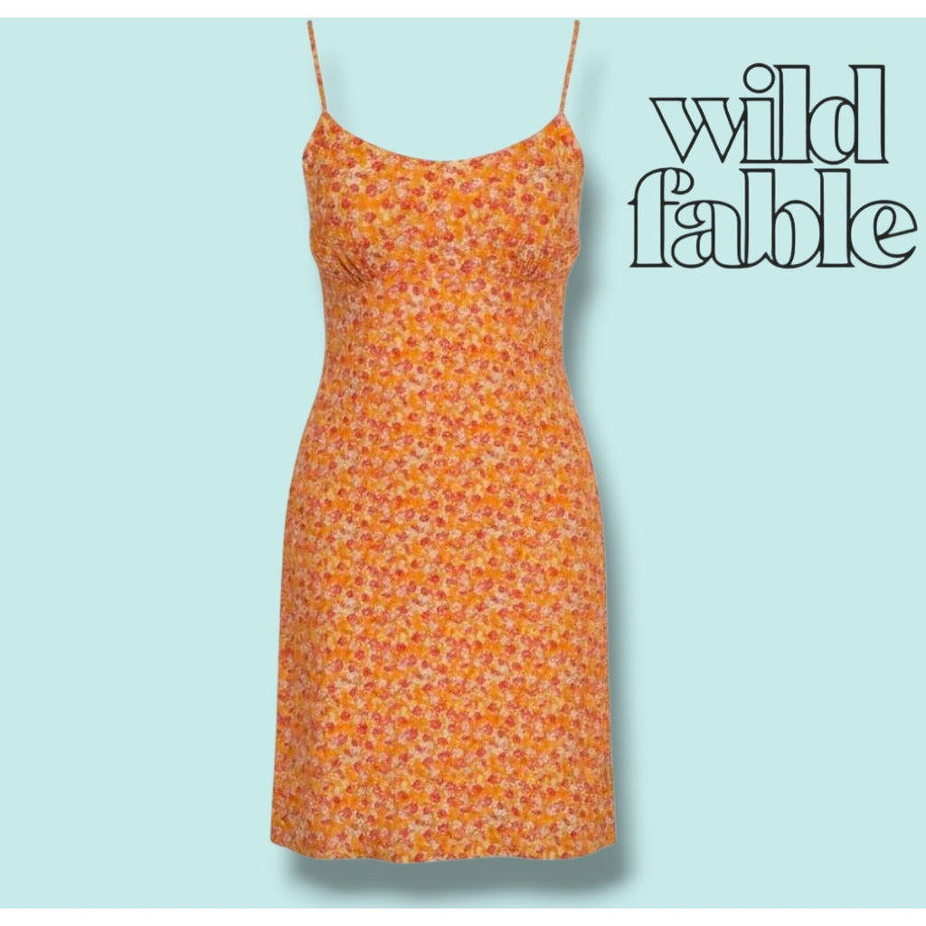 Wild Fable Orange Floral Cutout Mini Dress – Size Medium