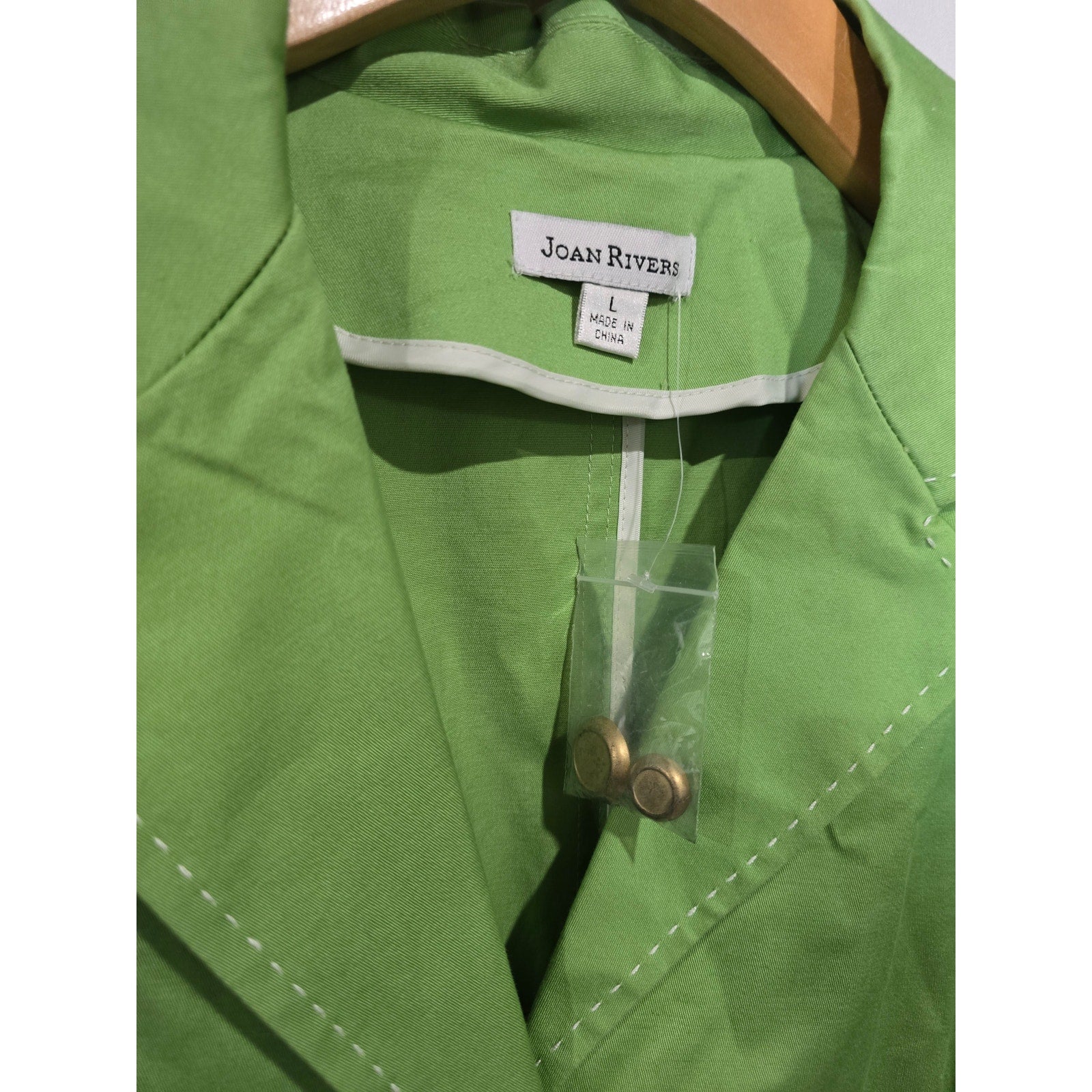 Joan Rivers Women’s Green Military Style Jacket w/ Gold Buttons & Pockets Large