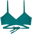 Xhilaration Juniors' Teal Wrap Front Swimwear Bralette Bikini Top