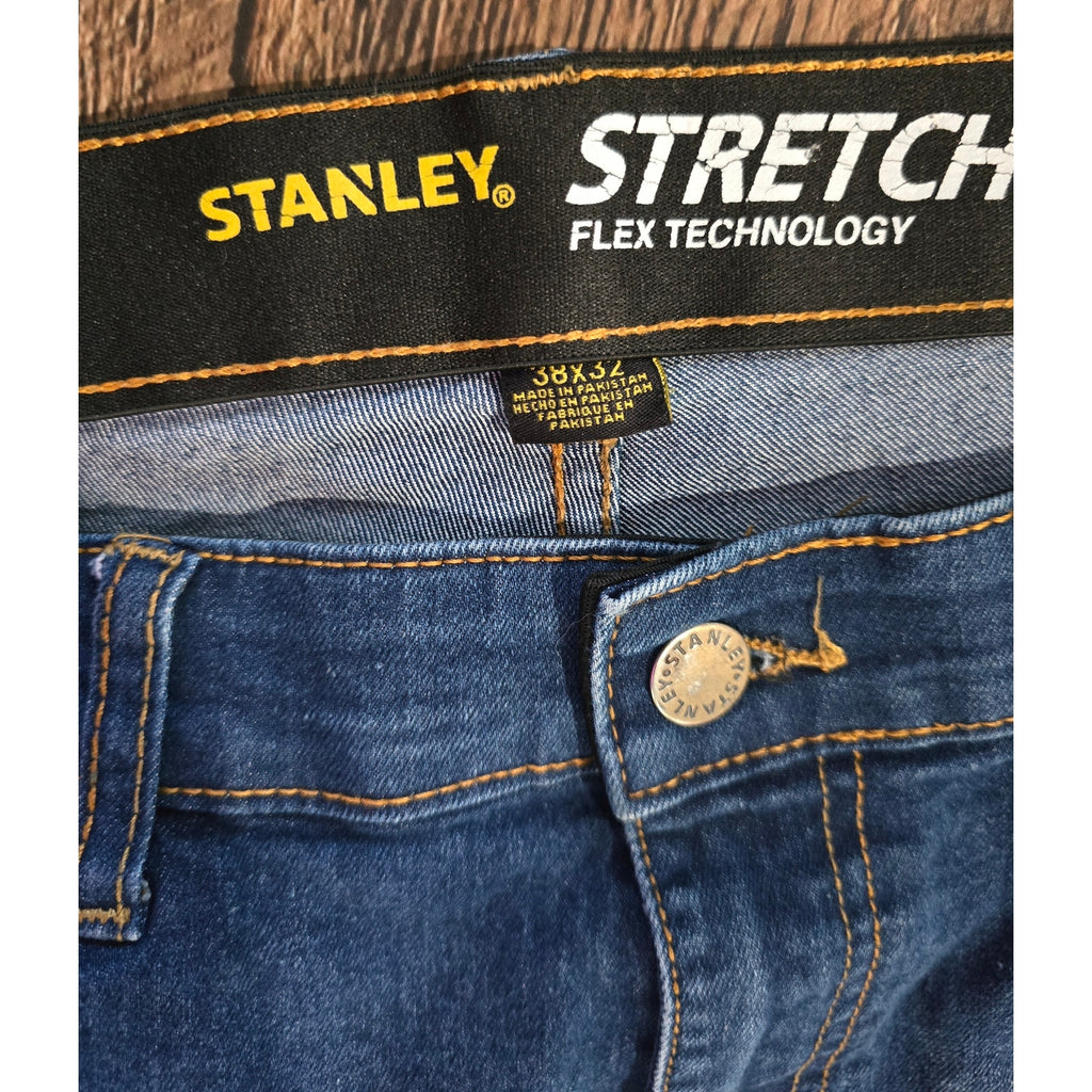 Stanley Men's Flex Technology Stretch Straight Leg Jeans 38x32 Medium Wash