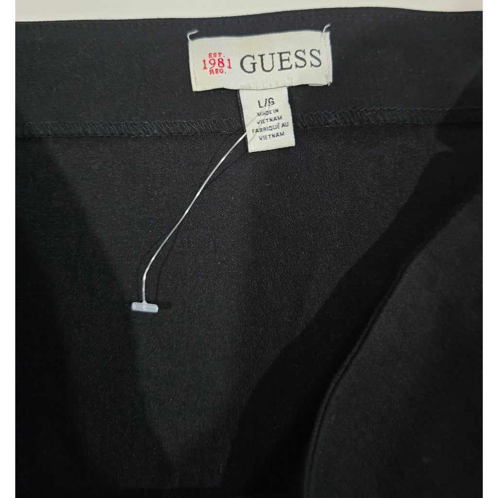 Guess Black Lace-Up Side Slit Pencil Skirt Sophisticated Career Size Large