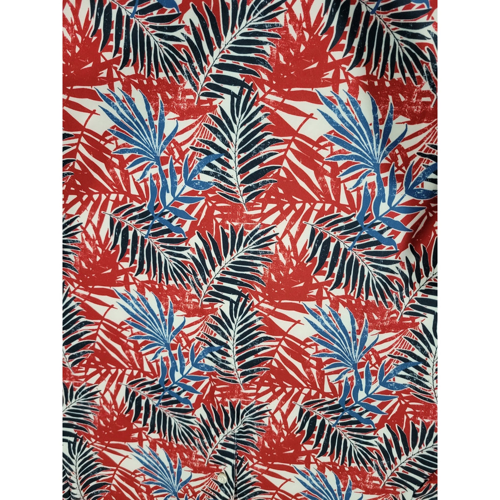 Goodfellow & Co Men’s Patriotic Tropical Floral Polo Shirt Red White Blue