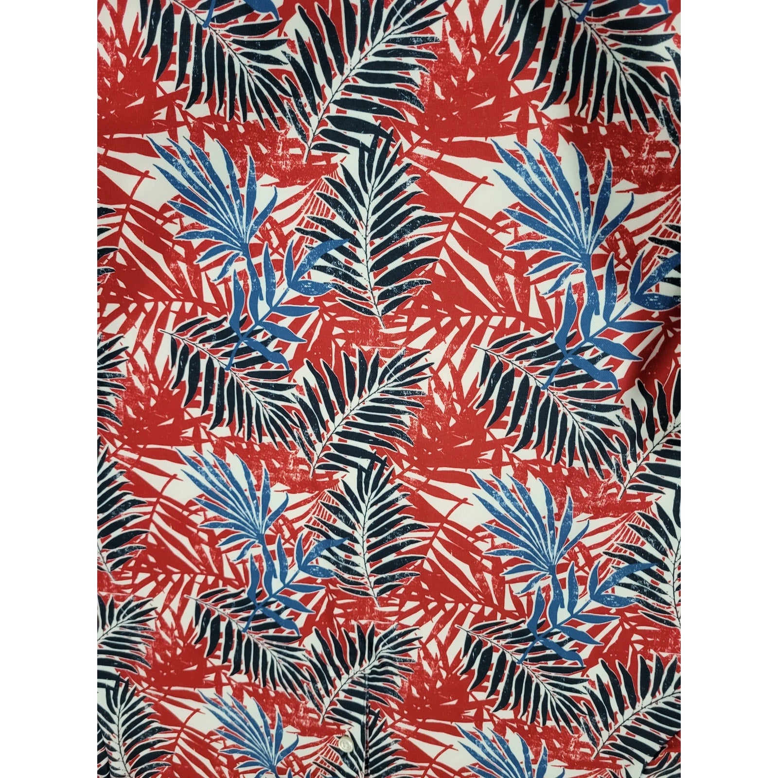 Goodfellow & Co Men’s Patriotic Tropical Floral Polo Shirt Red White Blue