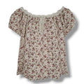 Dressbarn Woman Floral Lace Trim Puff Sleeve Blouse – Size 18/20 Made in USA
