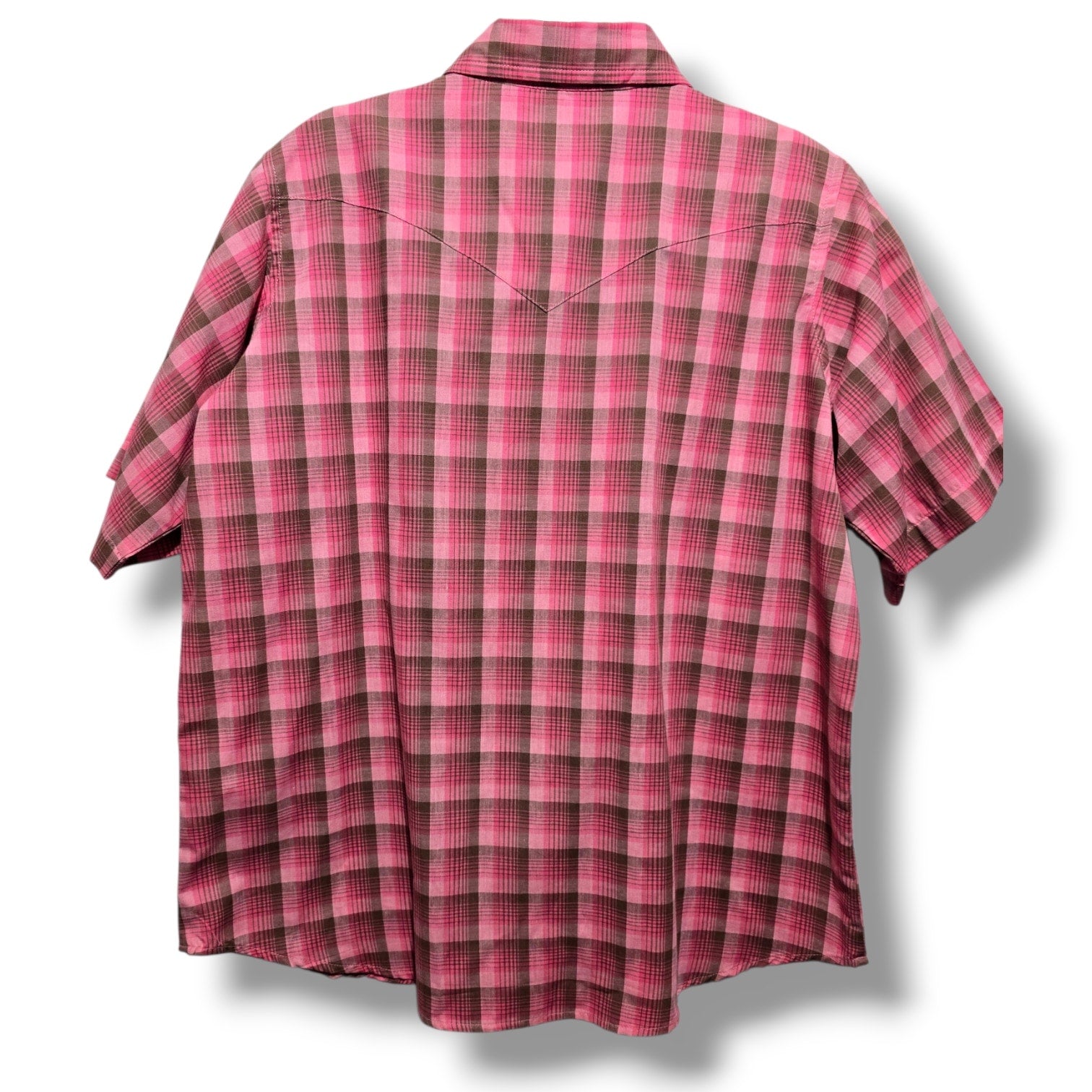 Wrancher by Wrangler Women's XL Pink Plaid Western Button Down Shirt