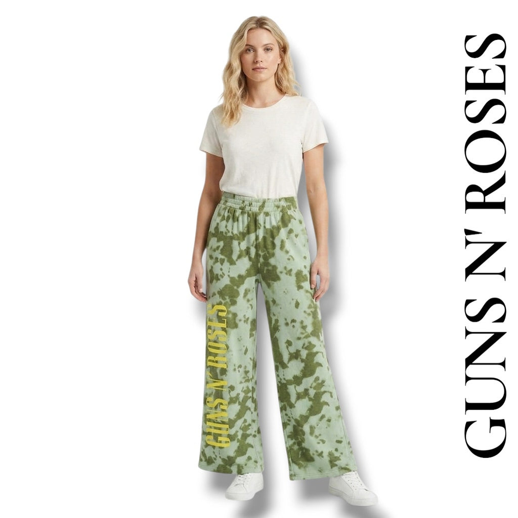 Guns N' Roses Women's Wide Leg Tie-Dye Graphic Sweatpants Size XS