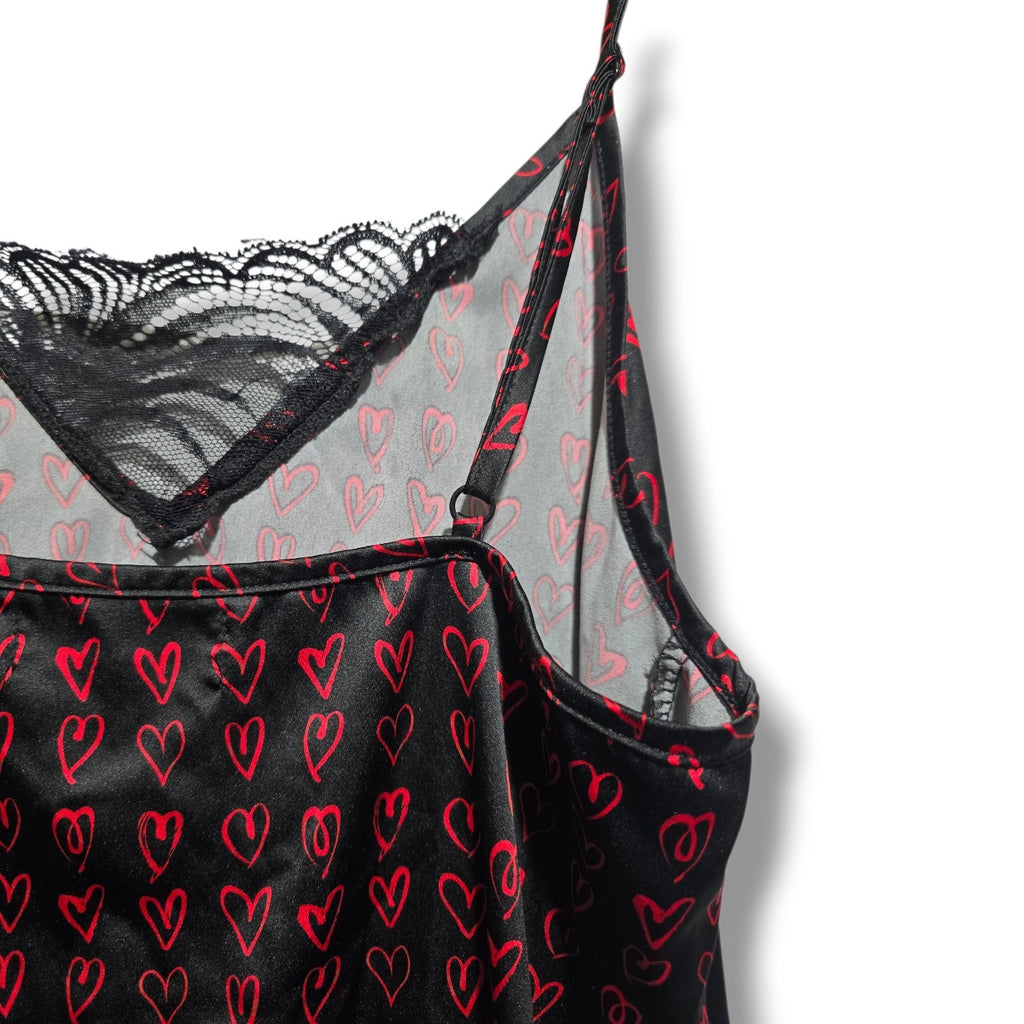 Rachel Rachel Roy women's Black & Red Heart Lace Trim Cami
