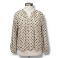 Universal Thread Women's Long Sleeve Balloon Poet Blouse Cream Floral