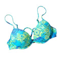 ST. JOHN'S BAY Women's Swim Top Size 14 Blue Teal Paisley Underwire Bikini Top