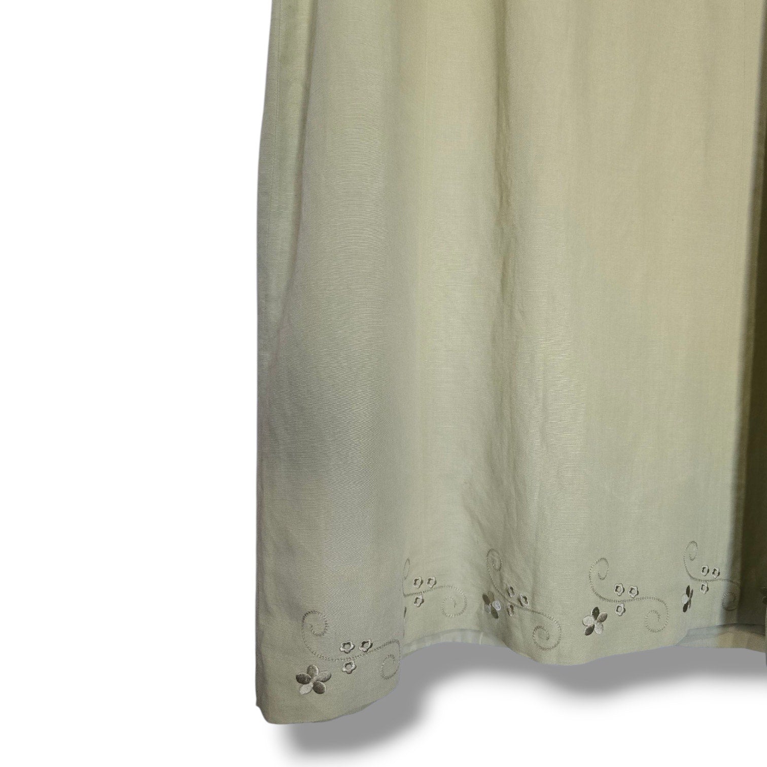 Laura Scott Woman Sage Green Sleeveless Shift Dress 24W Vintage Eyelet Hem