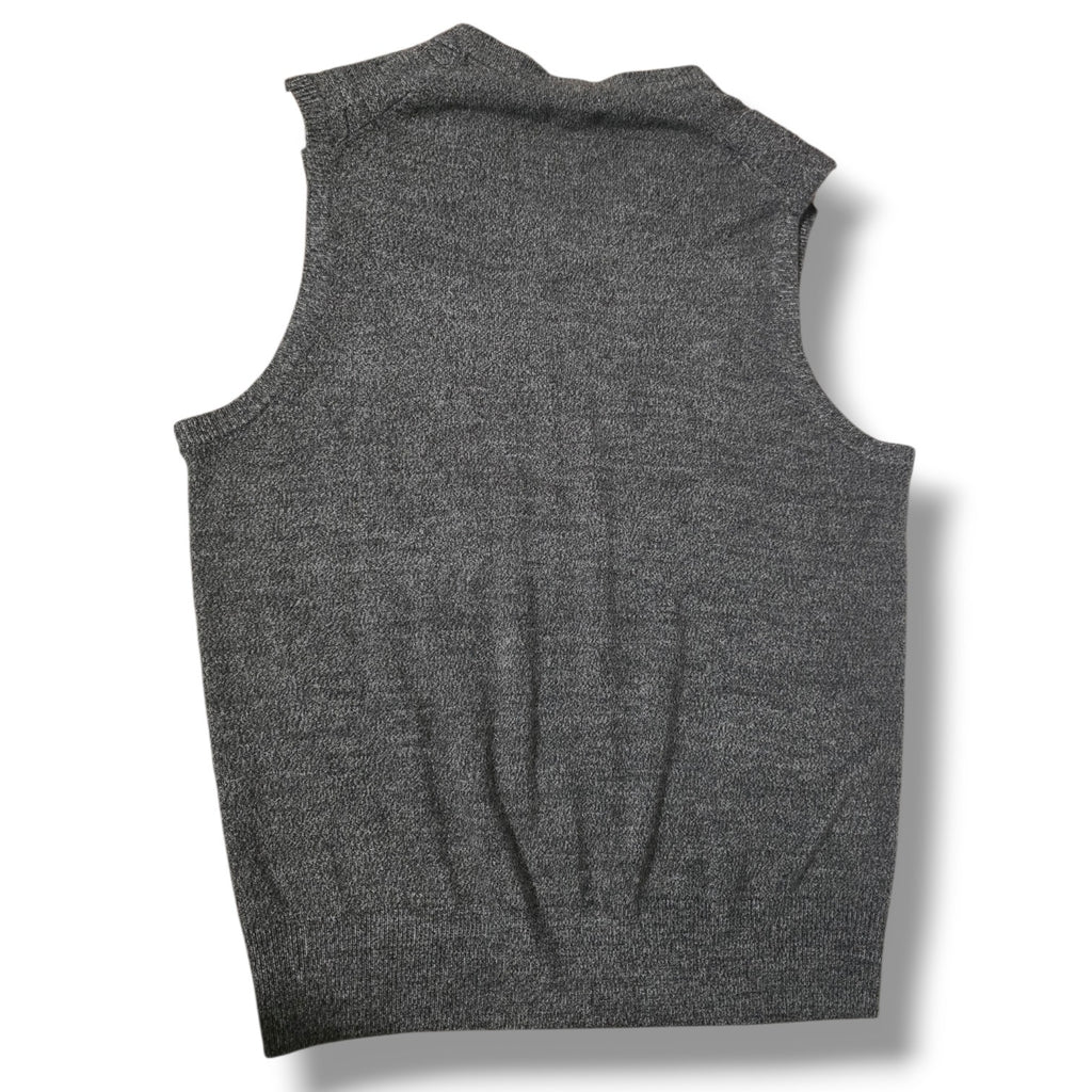 Dockers Men's Size M Charcoal Gray Heather Cable Knit V-Neck Sweater Vest