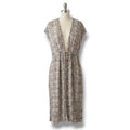 Kona Sol Women's Size L/XL Brown Python Snakeskin Swim Cover Up Midi Dress