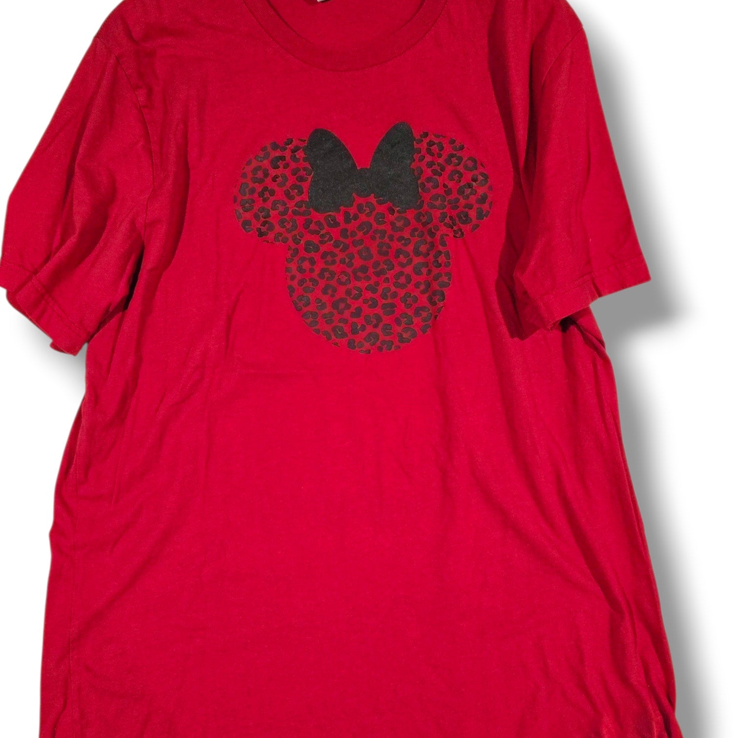 Bella + Canvas Red Minnie Mouse Leopard Print Graphic Tee – Size 2XL