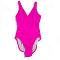 Vintage Le Cove Hot Pink Textured One Piece Swimsuit Size 12 Made in USA