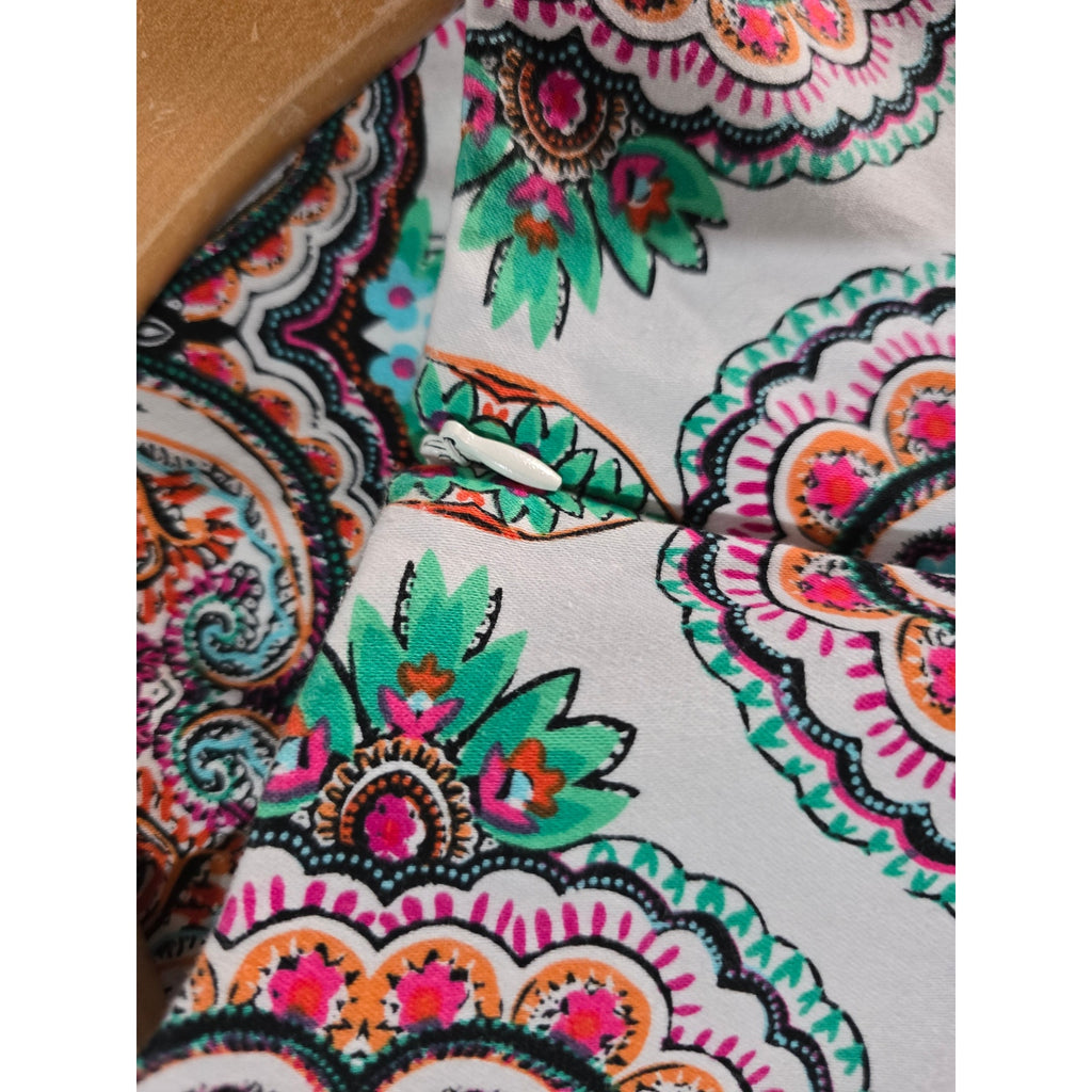 London Times Sleeveless Paisley Print Sheath Dress Women’s 8 Cotton Blend