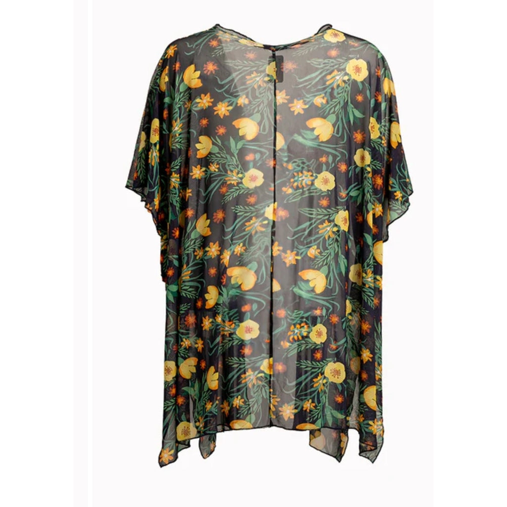 Shiela Rose Women’s Floral Semi-Sheer Open Front Cardigan Small  Multicolor NWT