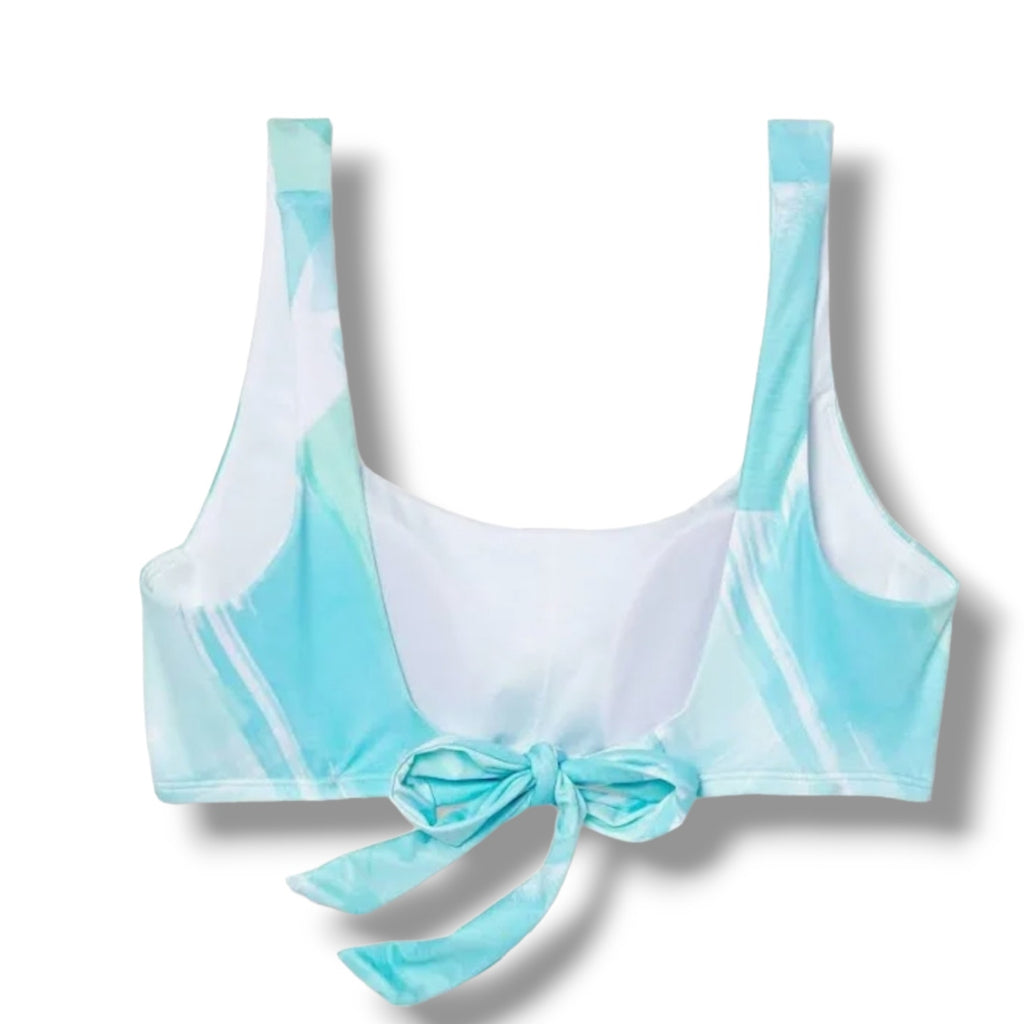 Kona Sol Women’s Blue Scoop Neck Bralette Bikini Swim Top Medium NWT